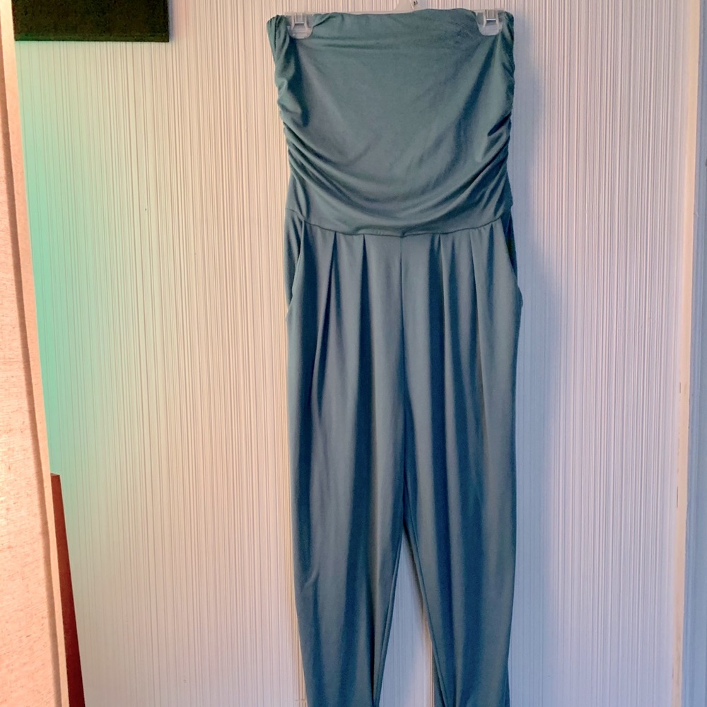 Mint Green Ruched Jumpsuit